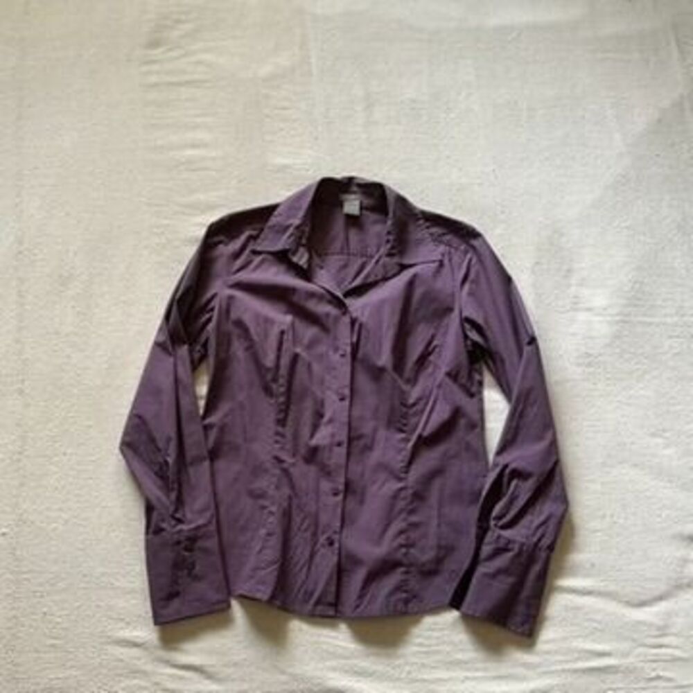 Ann Taylor Purple Button-Down Shirt Size XS